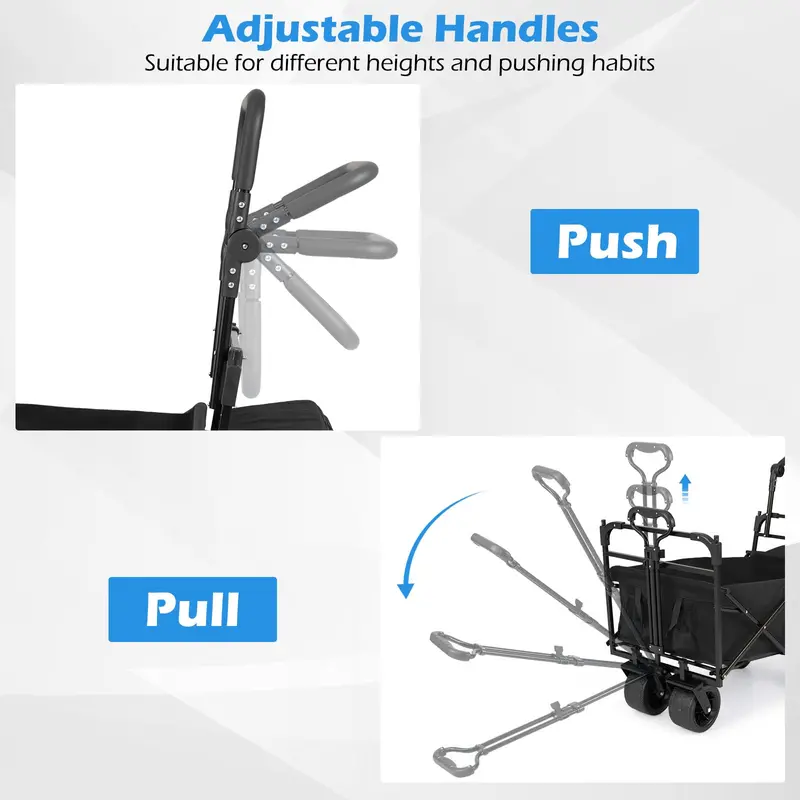 Collapsible All-Terrain Wagon with Detachable Canopy & Carry Bag 2