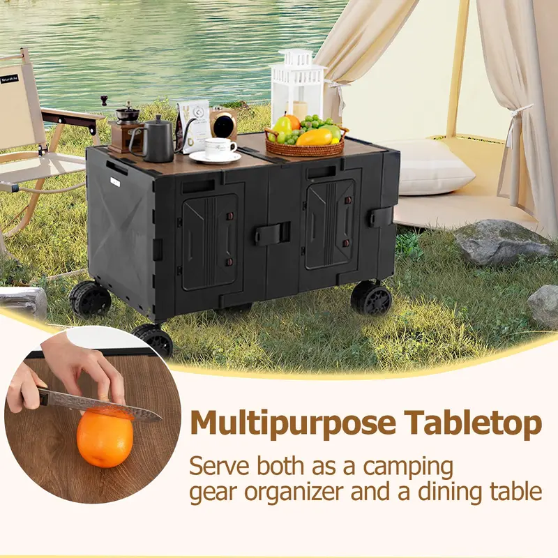 Collapsible Rolling Trolley Cart for Groceries, Camping, and Travel Use 2