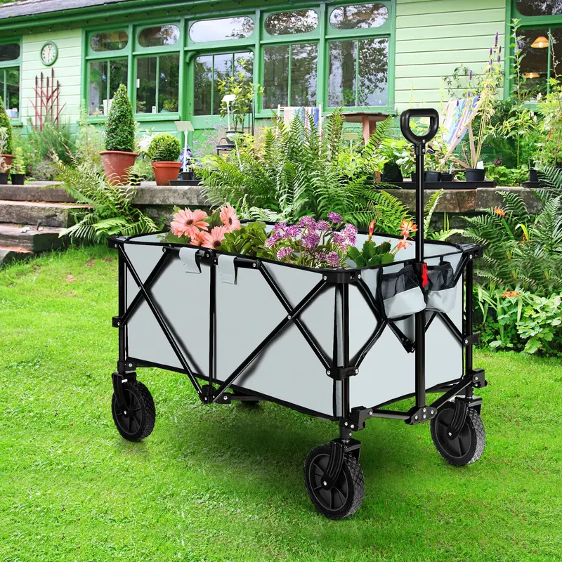 Collapsible Utility Wagon – Folding Cart with All-Terrain Wheels, Telescoping Handle, and Included Cover Bag 2