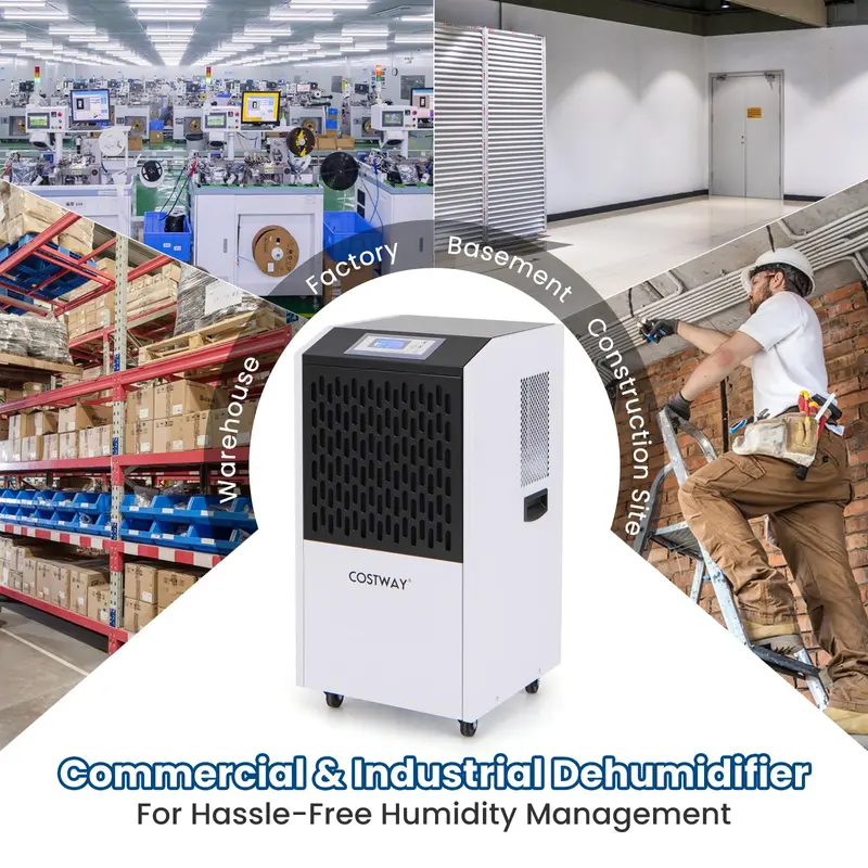 Commercial-Grade 250-Pint Dehumidifier – Industrial Strength with Continuous Drain Hose Compatibility