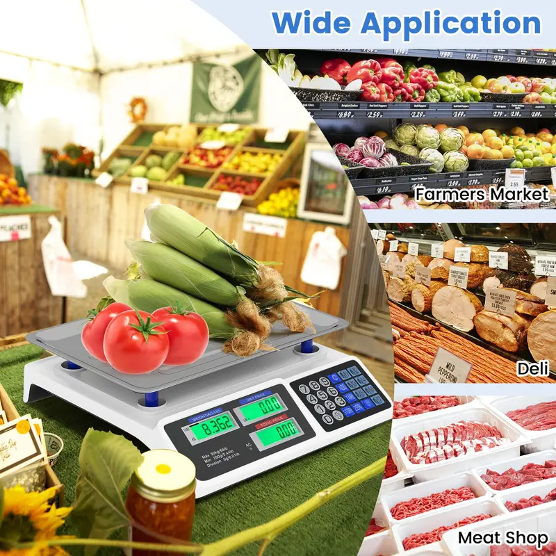 Commercial-Grade 66-Pound Capacity Price Computing Scale with Dual LCD Screens