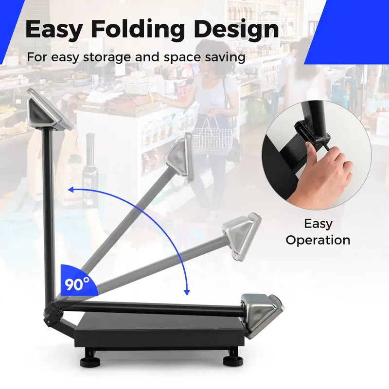 Commercial-Grade Digital Platform Scale – 660 lb Capacity with LB/KG Conversion & Price Calculation