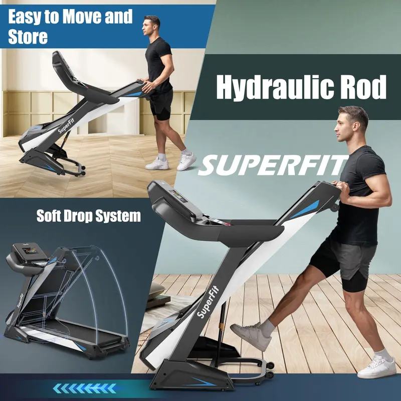Commercial-Grade Folding Treadmill – 4.75 HP Heavy-Duty Unit with 15% Incline, 20 Presets, and Full App Integration