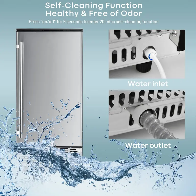 Commercial-Grade Ice Maker – 80 lbs/24 Hours Output with 24 lbs Onboard Storage 2