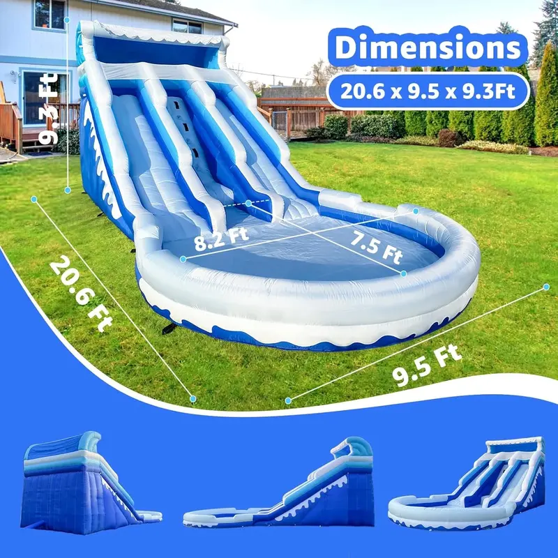 Commercial-Grade Inflatable Water Slide & Bounce House – 20.6 ft x 9.5 ft x 9.3 ft 2