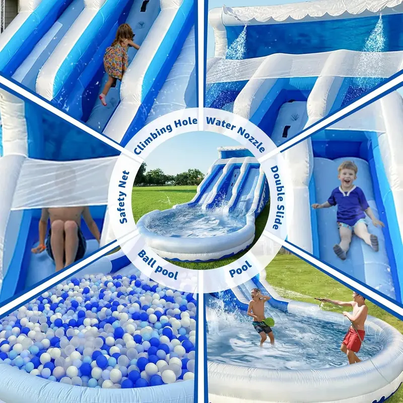 Commercial-Grade Inflatable Water Slide & Bounce House – 20.6 ft x 9.5 ft x 9.3 ft