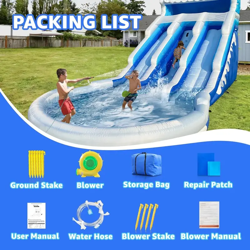 Commercial-Grade Inflatable Water Slide & Bounce House – 20.6 ft x 9.5 ft x 9.3 ft
