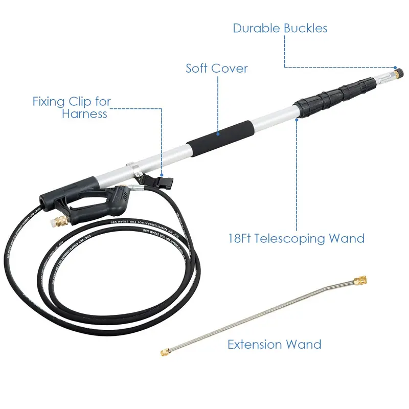 Commercial-Grade Telescoping Pressure Washer Wand Rated for 4000 PSI
