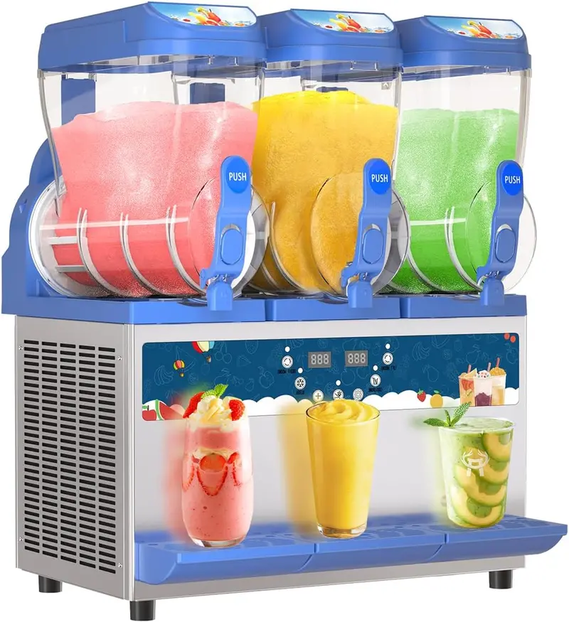 Commercial Slush Machine – 30L Stainless Steel Tanks, 1000W Cooling, Bar & Cafe Ready
