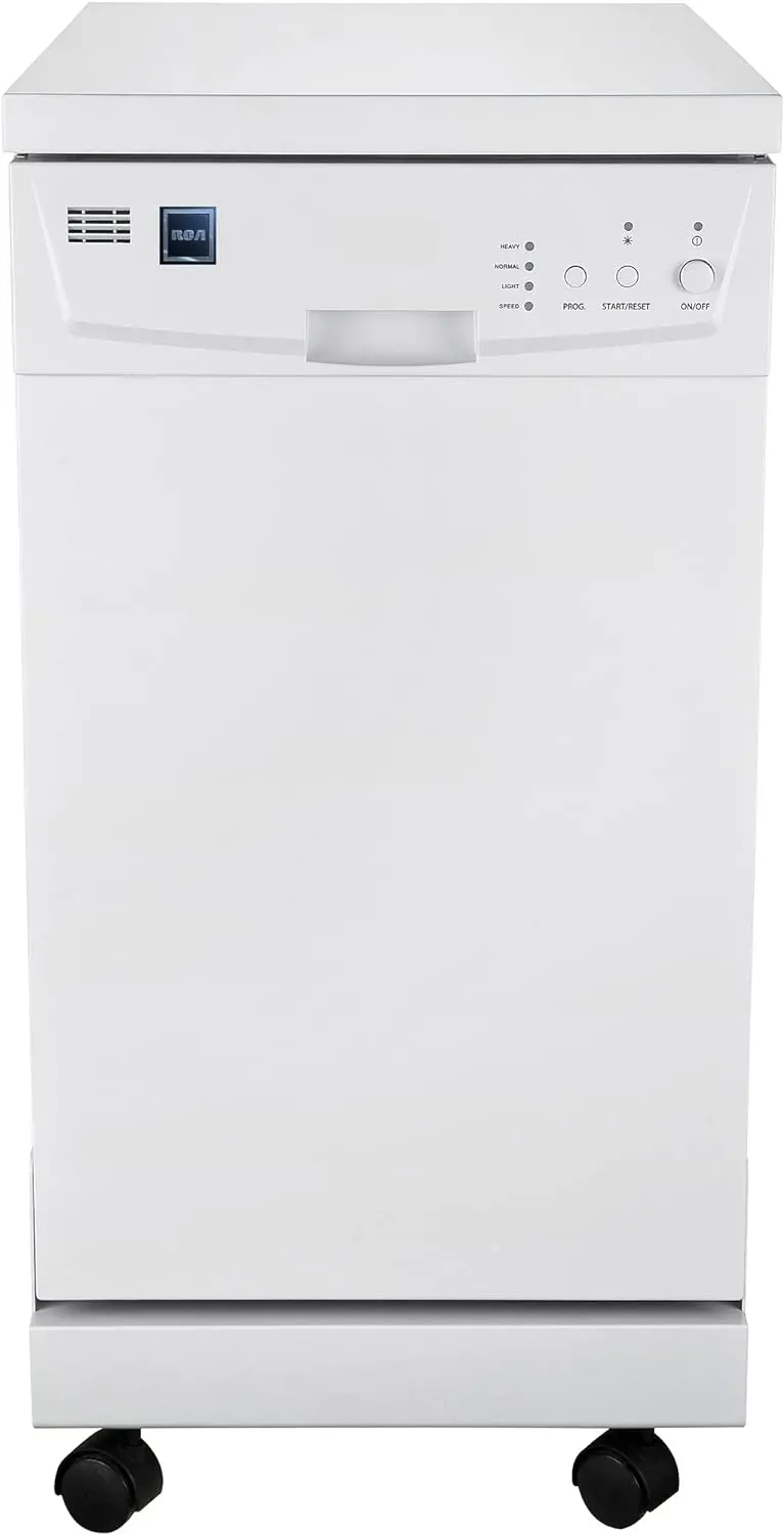 Compact 18-Inch Portable Dishwasher – 8-Place Setting Capacity, White Countertop Model