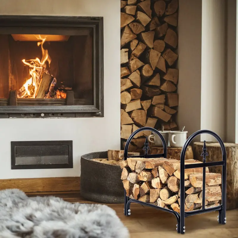 Compact 2-Foot Firewood Rack – Space-Saving Indoor and Outdoor Log Holder
