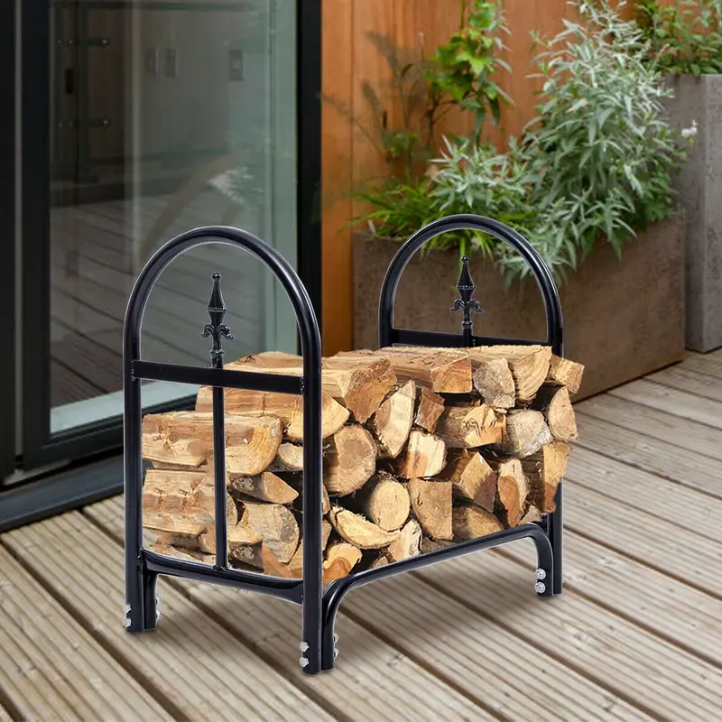 Compact 2-Foot Firewood Rack – Space-Saving Indoor and Outdoor Log Holder