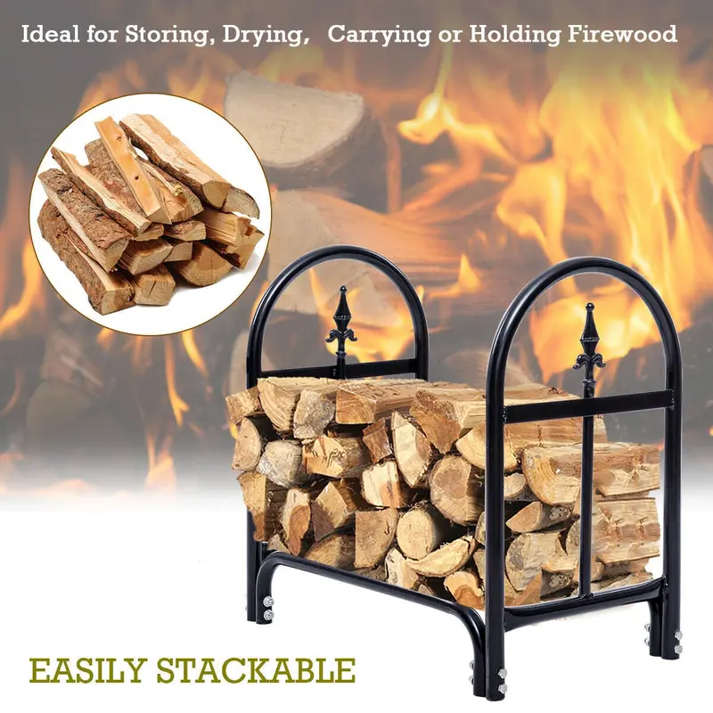 Compact 2-Foot Firewood Rack – Space-Saving Indoor and Outdoor Log Holder