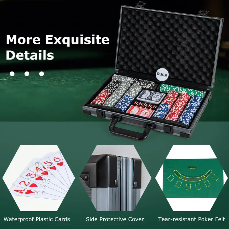 Compact 400-Piece Casino-Style Poker Chip Set – With 6 Card Decks and Dealer Button