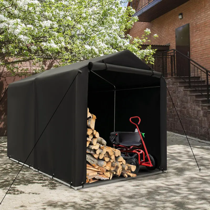 Compact 5.2 ft x 5.4 ft Portable Outdoor Storage Shelter for Garden Tools & Equipment