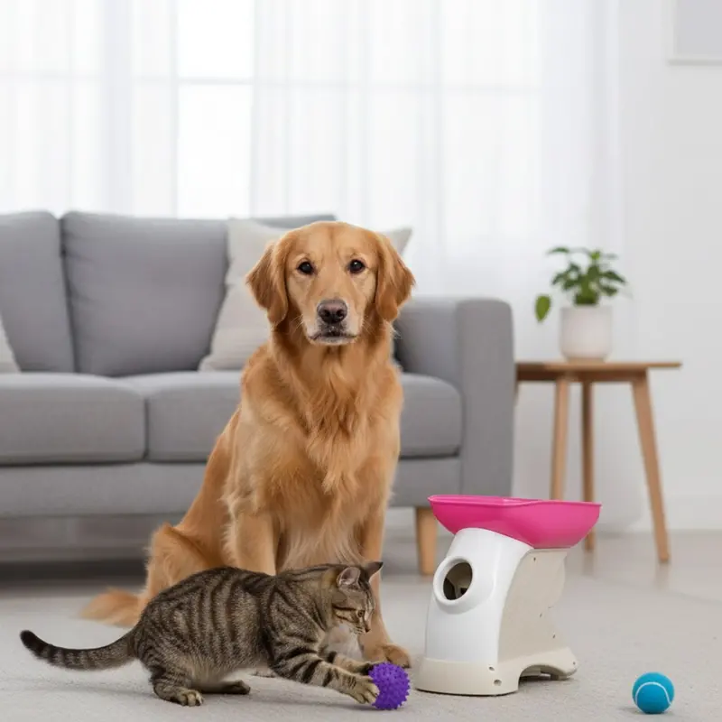 Compact Automatic Ball Launcher for Multi-Pet Households