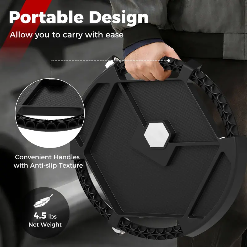 Compact Automotive Tool Creeper: 19.5" x 19.5" with Three Swivel Casters and Four Organized Compartments