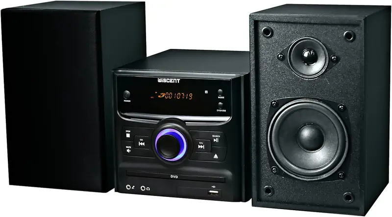 Compact Bluetooth Stereo System – CD Player, Wireless Streaming, FM Radio, USB/MP3 Support, 30W Output