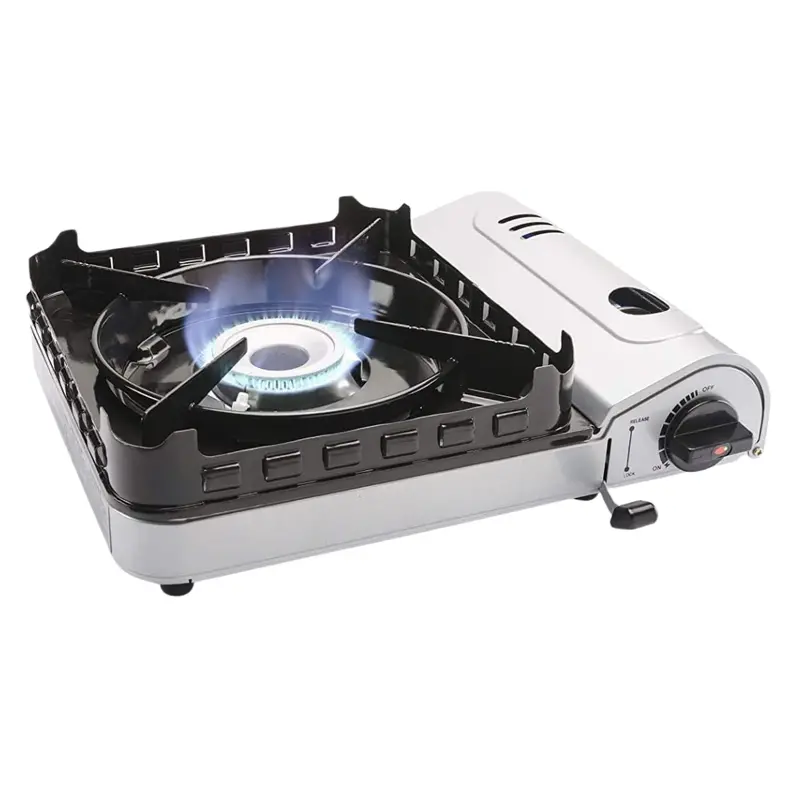 Compact Butane Camping Stove with Integrated Fuel Canisters (4-Pack)