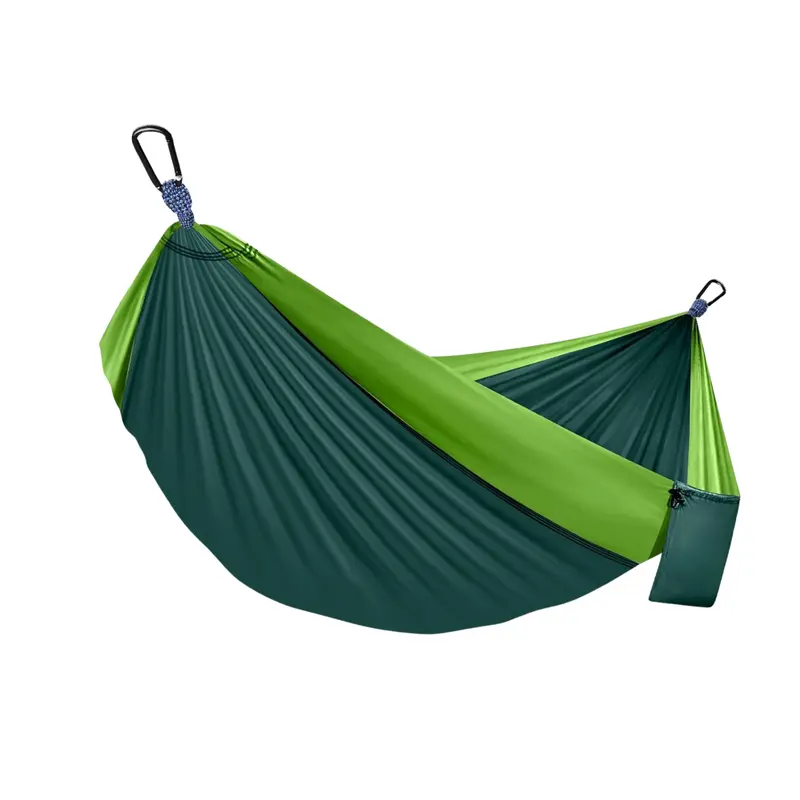 Compact Camping Hammock in Durable Nylon with Integrated Straps & Dual Carabiners