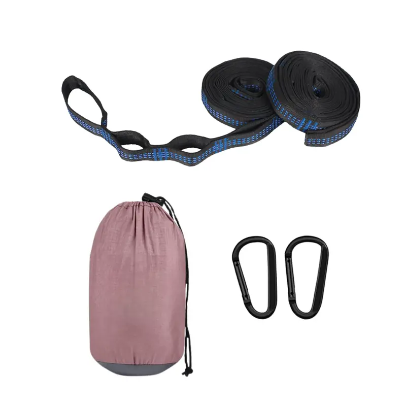 Compact Camping Hammock in Durable Nylon with Integrated Straps & Dual Carabiners
