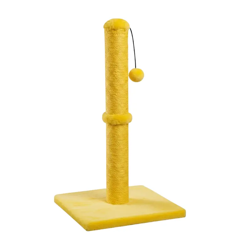 Compact Cat Scratcher – Sisal-Covered Post with Bouncing Ball Toy Attachment
