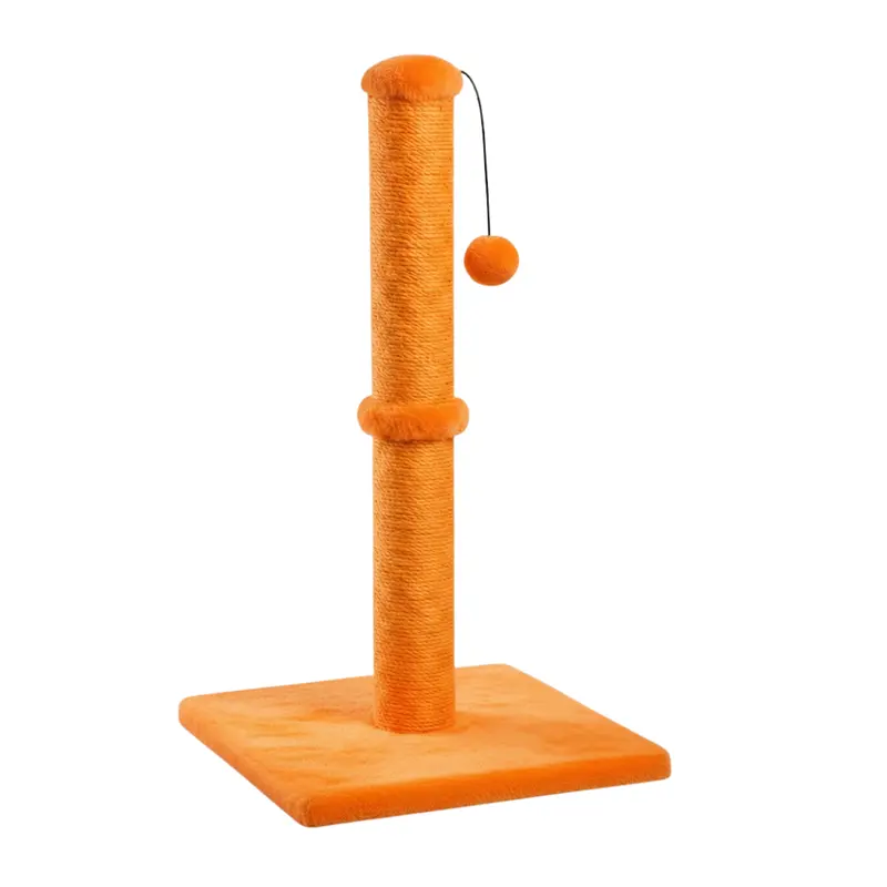 Compact Cat Scratcher – Sisal-Covered Post with Bouncing Ball Toy Attachment