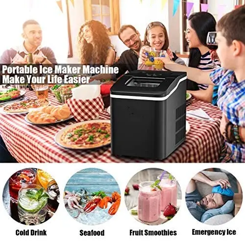 Compact Countertop Ice Maker – Bullet-Shaped Cubes Ready in Under 8 Minutes