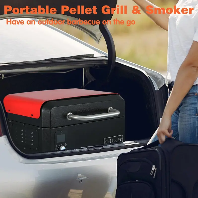 Compact Electric Wood Pellet Grill & Smoker – 8-in-1 Tabletop BBQ for RVs, Camping & Tailgating | Precision Temp Control + Steam-Assisted Cooking