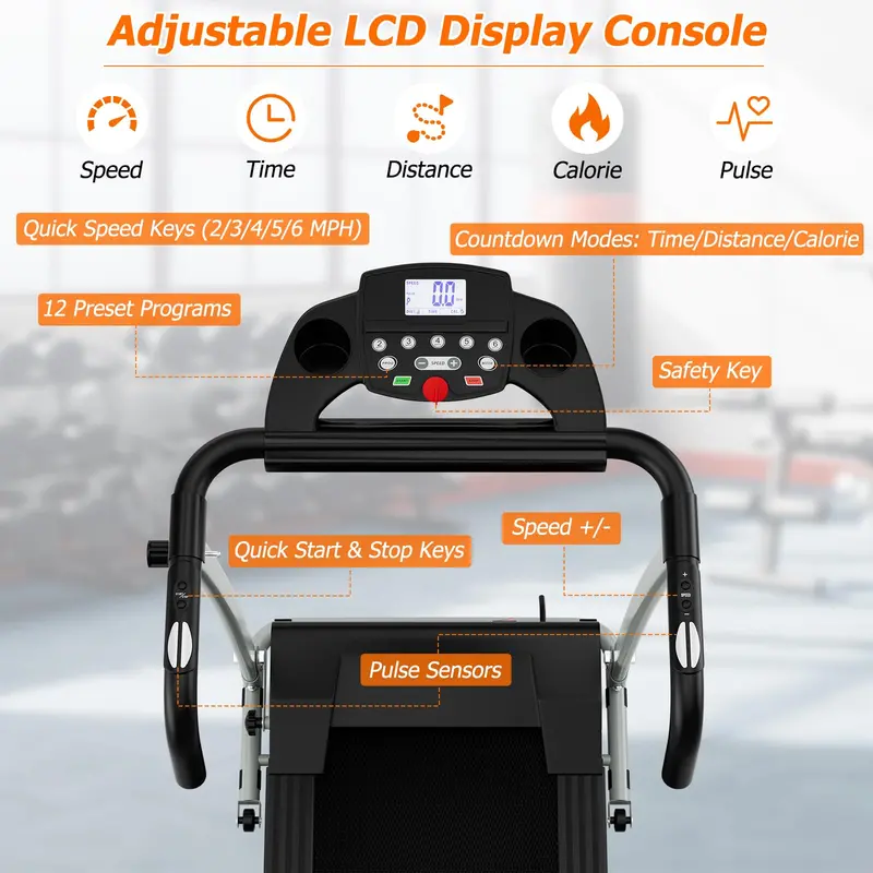 Compact Foldable Treadmill for Small-Space Home Workouts 2