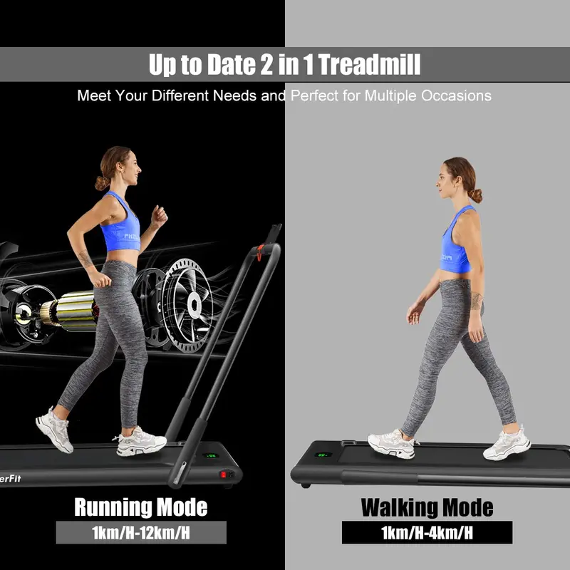 Compact Folding Under-Desk Treadmill – 2.25 HP Dual-Mode Superfit Walking Machine