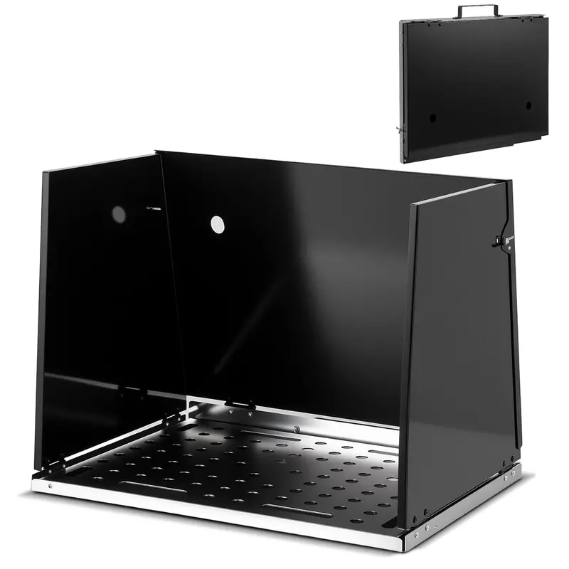 Compact Galvanized Steel Workbench – 17" x 20" Portable Table with Three Protective Side Panels