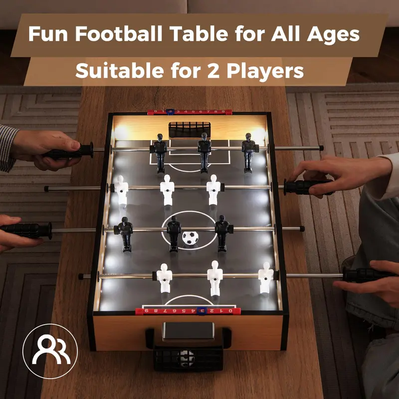 Compact LED Foosball Table – 20-Inch Mini Soccer Game with Non-Slip Handles & 2 Balls 2