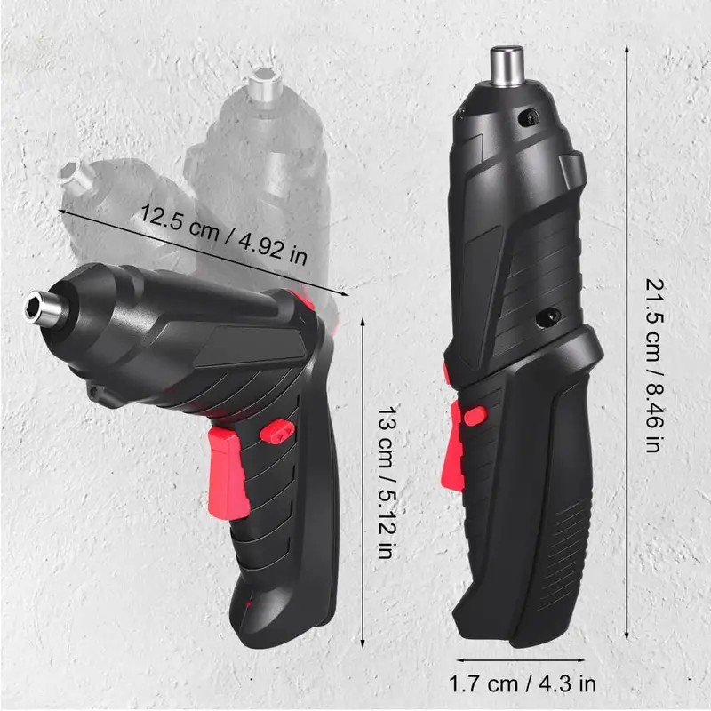 Compact LED-Illuminated Cordless Screwdriver – Portable Rechargeable Drill with Built-in Work Light