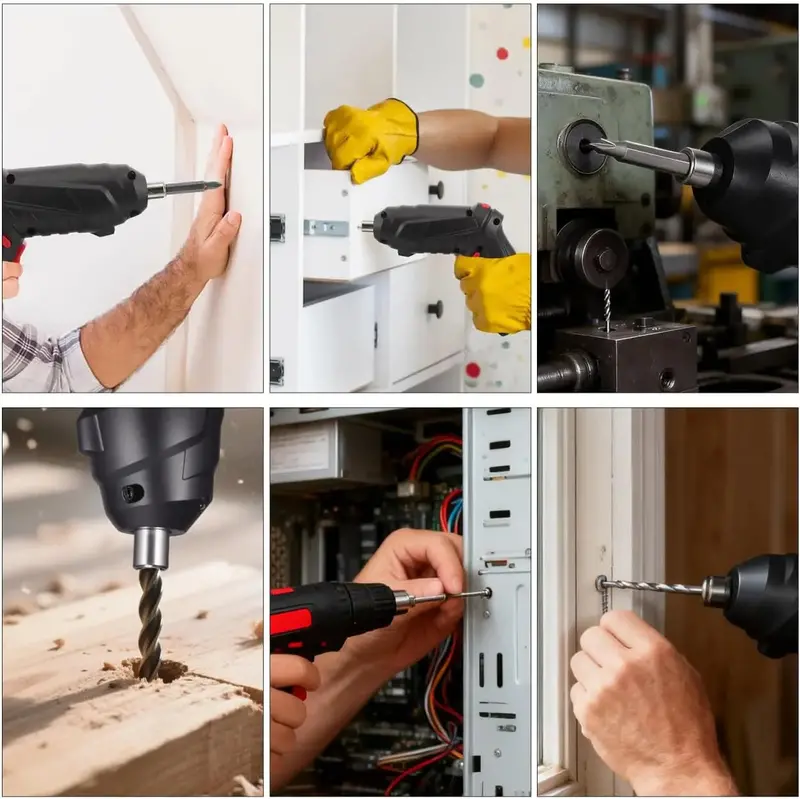 Compact LED-Illuminated Cordless Screwdriver – Portable Rechargeable Drill with Built-in Work Light