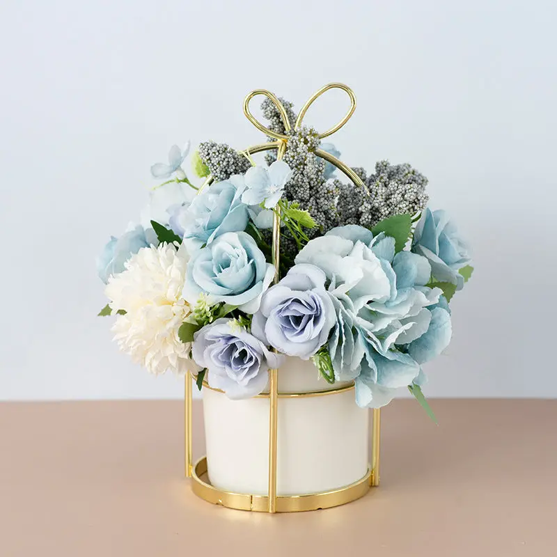 Compact Potted Dried Flower Arrangement – Small-Scale Accent for Bookshelves & Nightstands 2