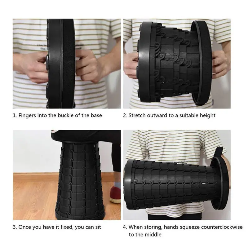 Compact Retractable Folding Stool | Portable Outdoor & Indoor Seating
