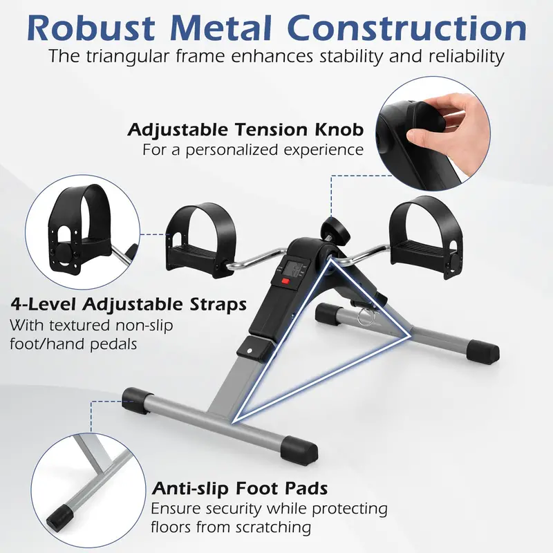Compact Under-Desk Pedal Exerciser for Low-Impact Arm and Leg Fitness