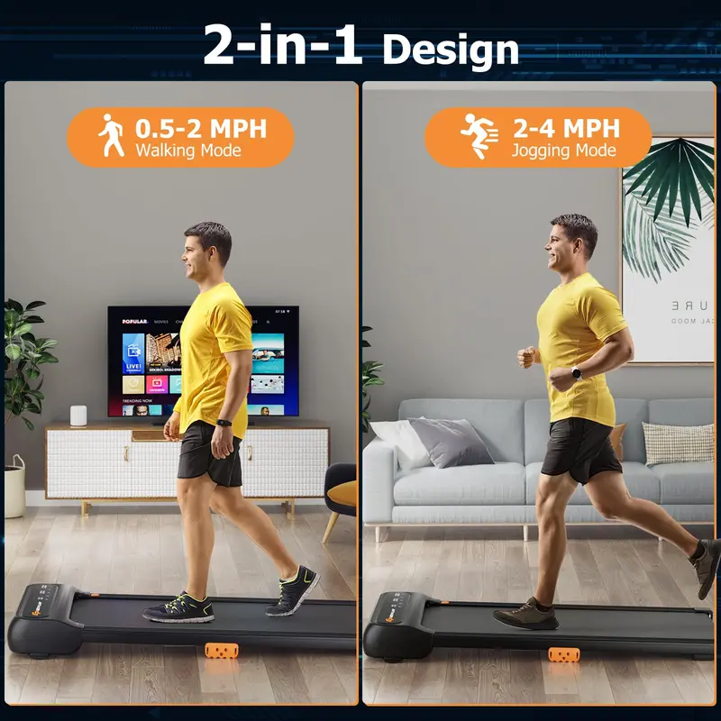 Compact Under-Desk Walking Pad Treadmill for Home Office Use 2