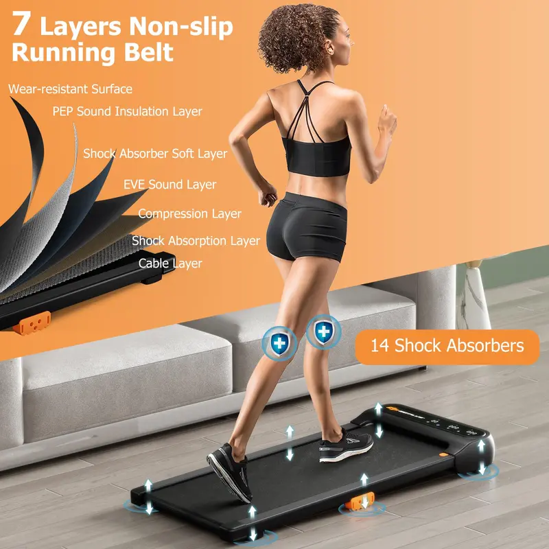 Compact Under-Desk Walking Pad Treadmill for Home Office Use