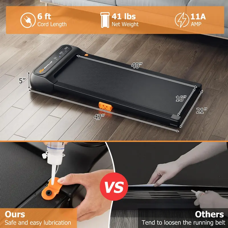 Compact Under-Desk Walking Pad Treadmill for Home Office Use