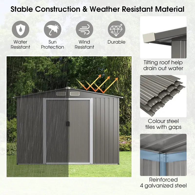 Compact Weatherproof Utility Shed – 8.5" x 6.8" x 6" Portable Tool Organizer with Base Foundation