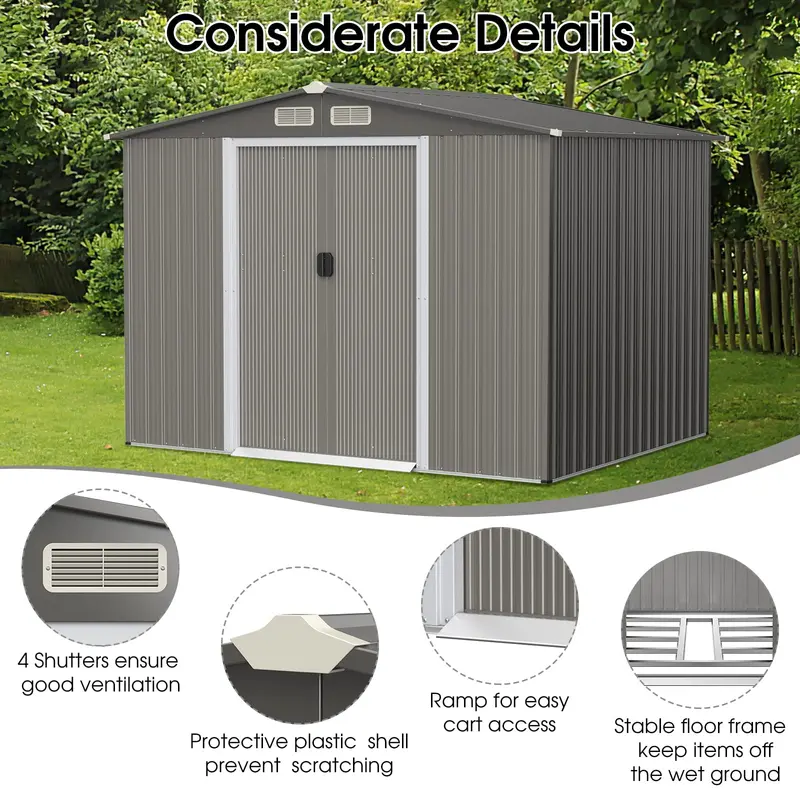 Compact Weatherproof Utility Shed – 8.5" x 6.8" x 6" Portable Tool Organizer with Base Foundation