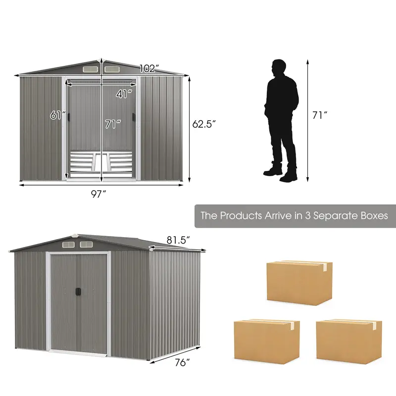 Compact Weatherproof Utility Shed – 8.5" x 6.8" x 6" Portable Tool Organizer with Base Foundation
