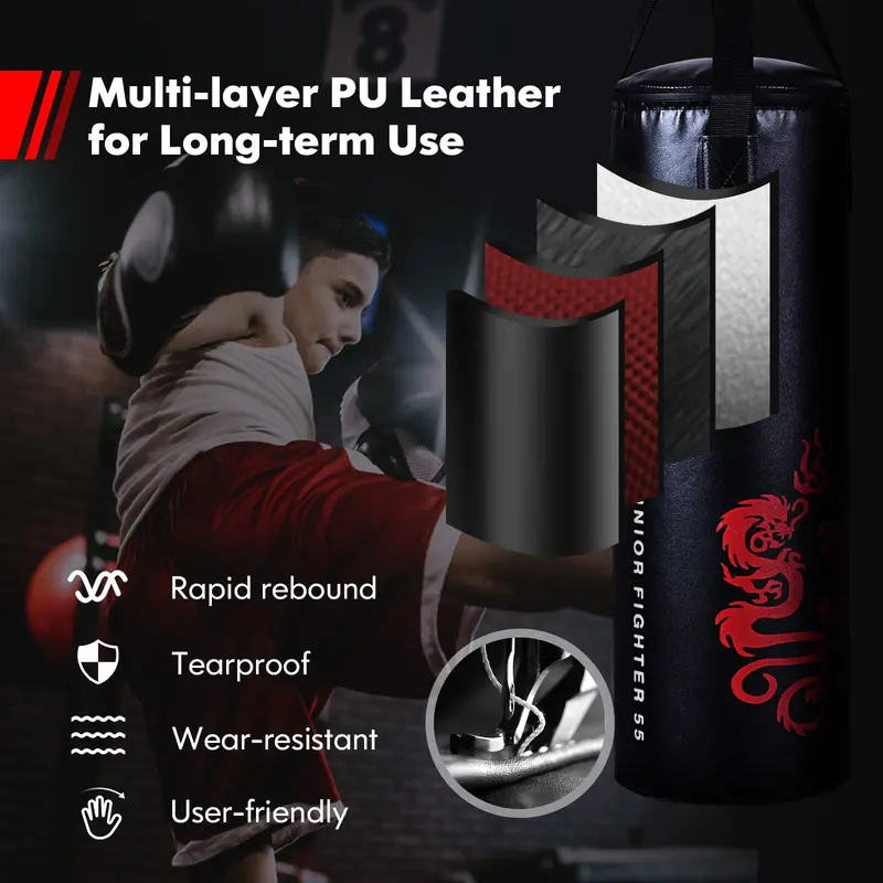 Complete Boxing Training Set – 40-LB Heavy Bag, Gloves, Duffel Bag & Jump Rope