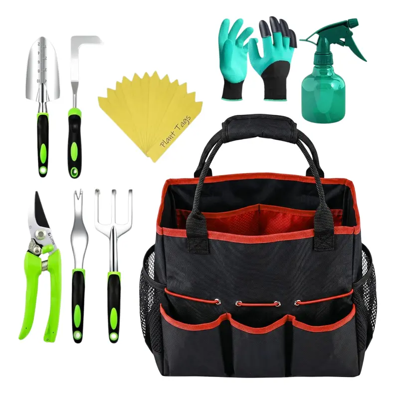 Complete Gardening Kit with Tote Bag, Plant Markers, Gloves, and Spray Bottle