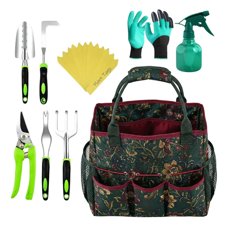 Complete Gardening Kit with Tote Bag, Plant Markers, Gloves, and Spray Bottle 2