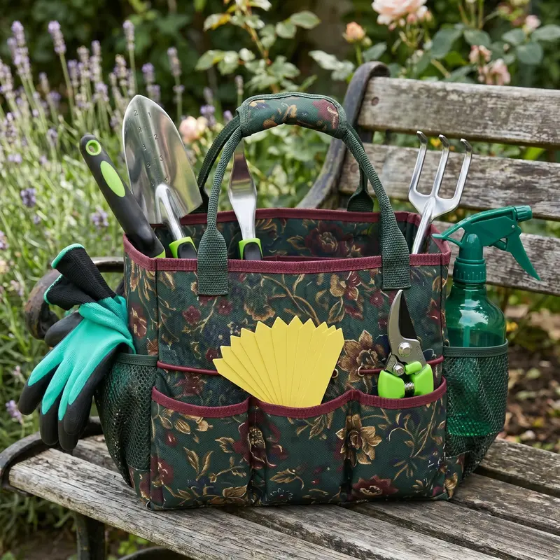Complete Gardening Kit with Tote Bag, Plant Markers, Gloves, and Spray Bottle