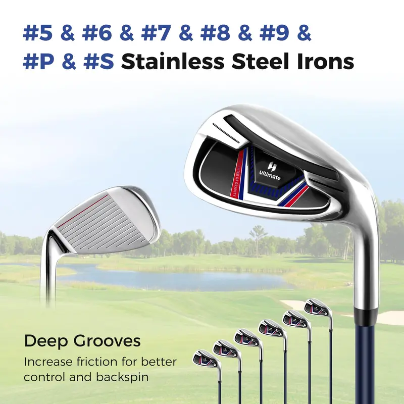 Complete Men’s Golf Club Set – Driver, Irons, Putter, and Bag