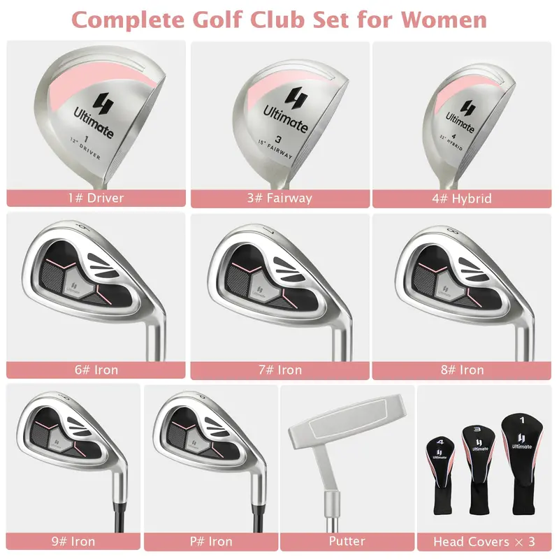 Complete Women’s Golf Club Set – 9-Piece Right-Handed Starter Kit for Beginners